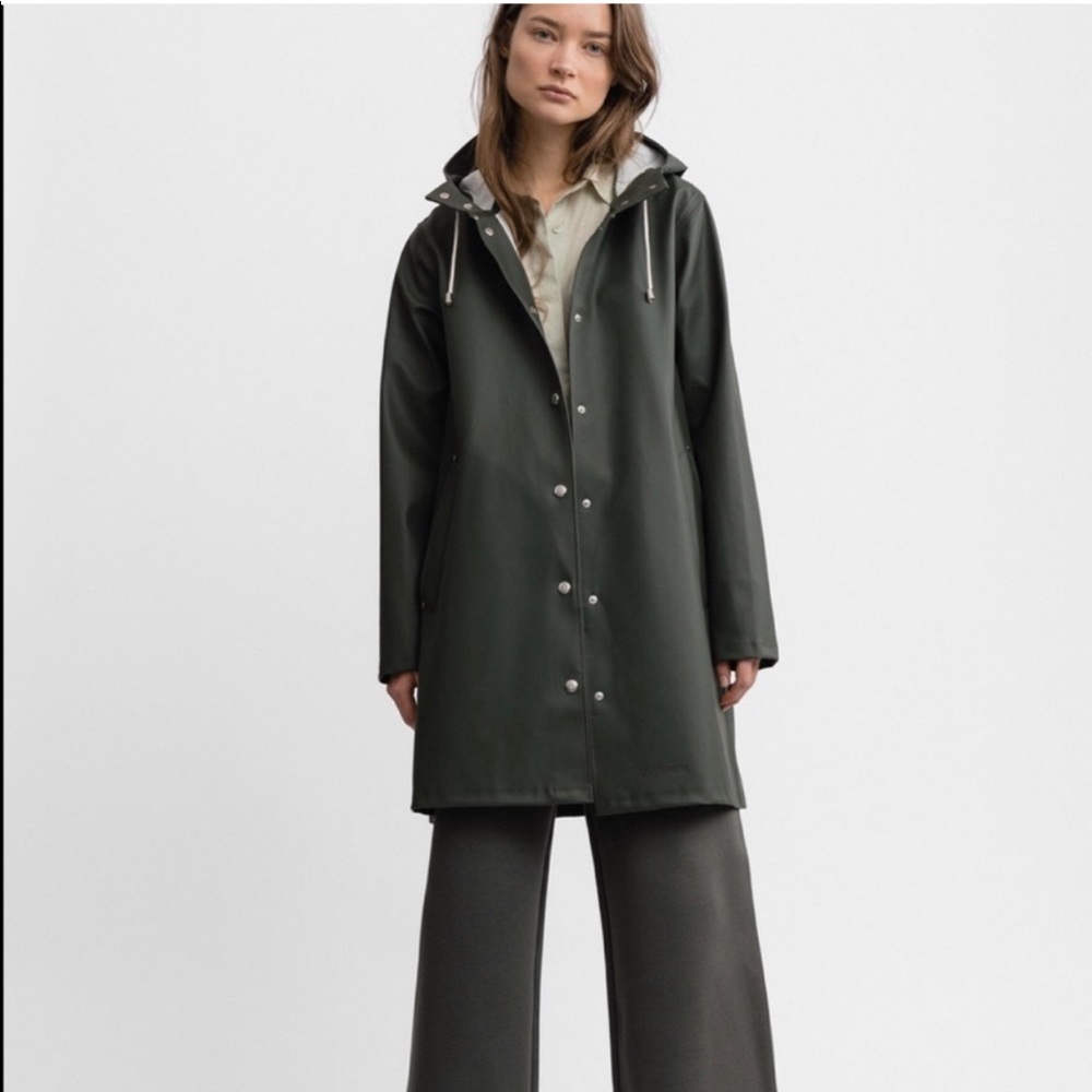 Stutterheim Dark Green Hooded Raincoat